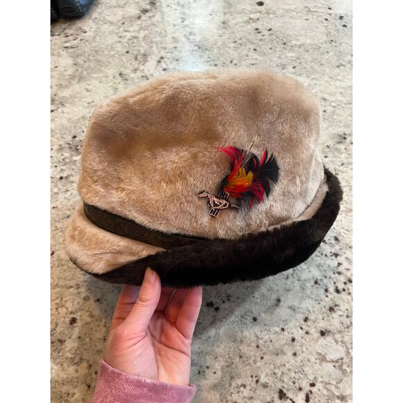 Vintage 70’s Faux Fur Derby Hat L - Picture 1 of 6